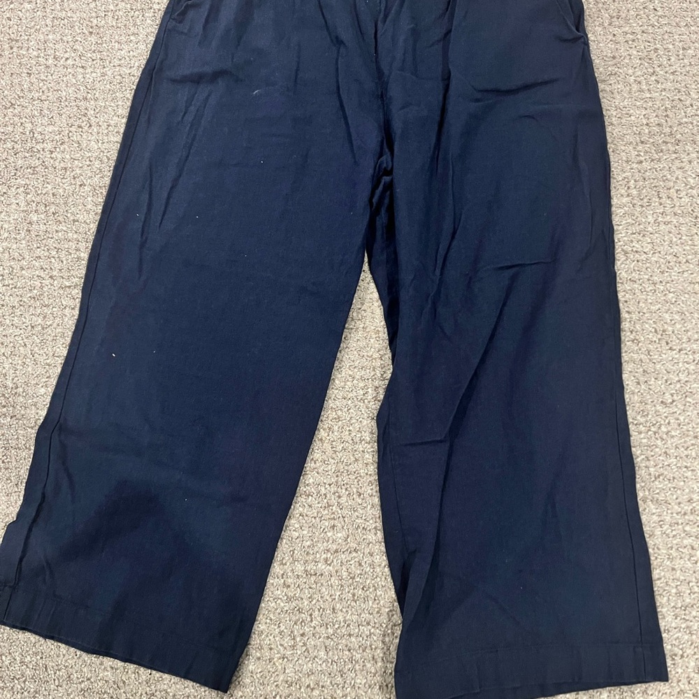 Women’s linen Navy Pants- Abercrombie and Fitch